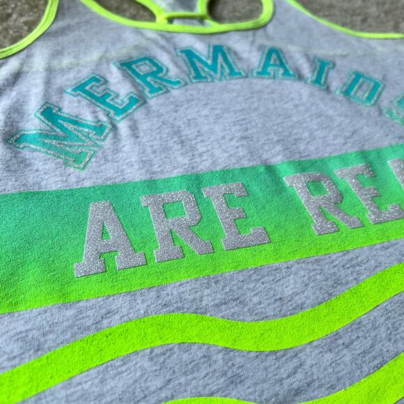 Justice White and Light Gray Racerback Graphic Tank Tops Set of 2 Size: 16 - Picture 8 of 15